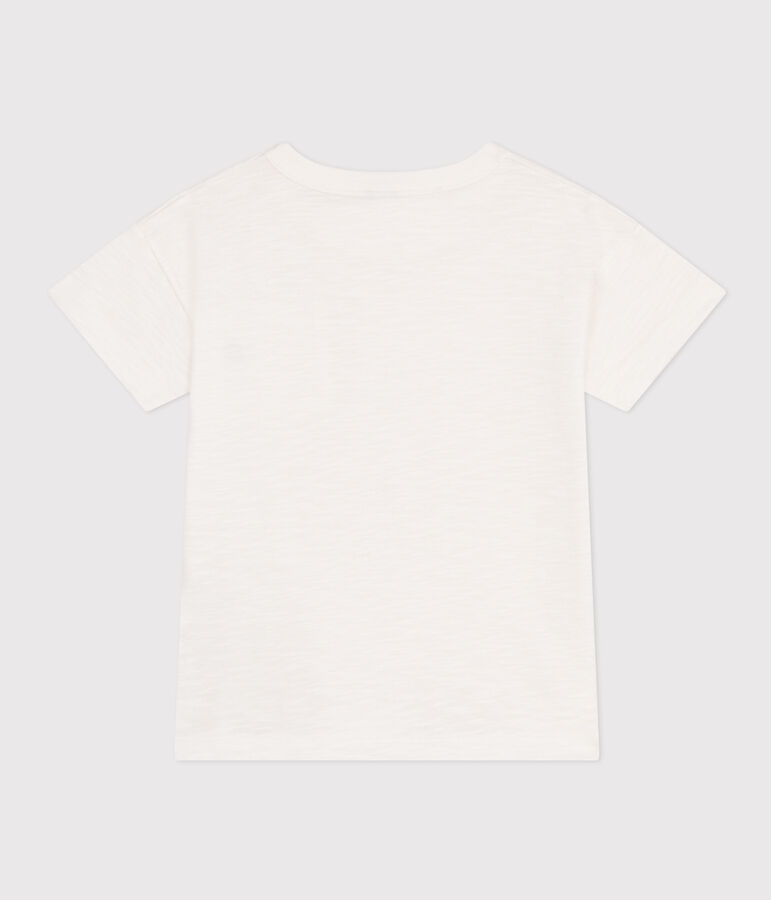 Camiseta de punto flameado para ni&ntilde;o blanco