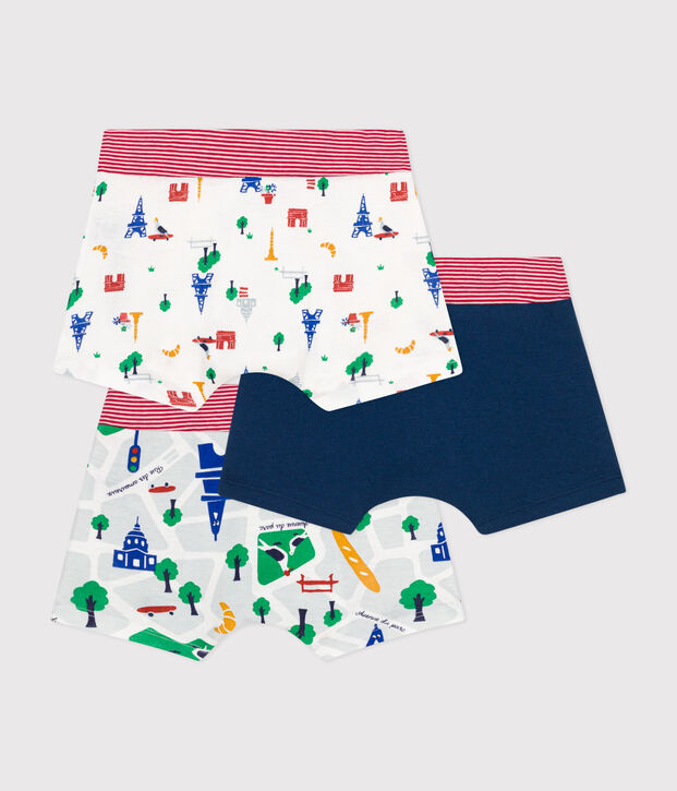 Juego de 3 b&oacute;xeres infantiles de Par&iacute;s de algod&oacute;n multicolor