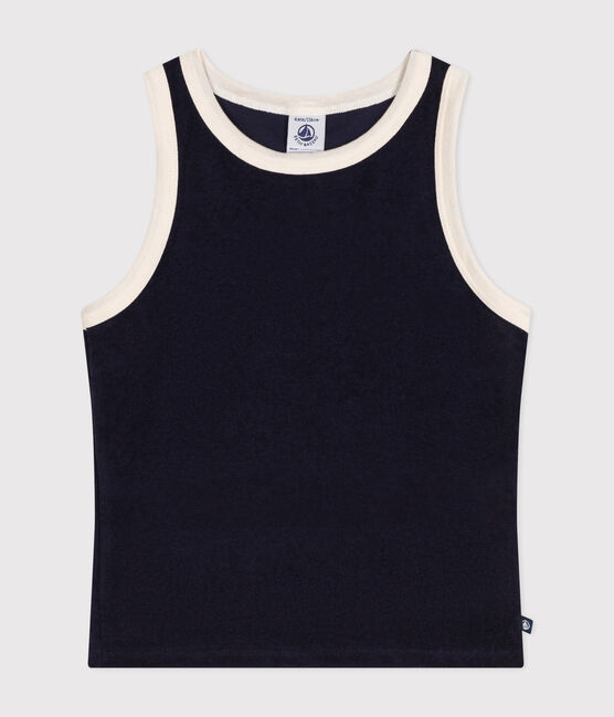 Camiseta sin mangas de rizo para niña azul SMOKING