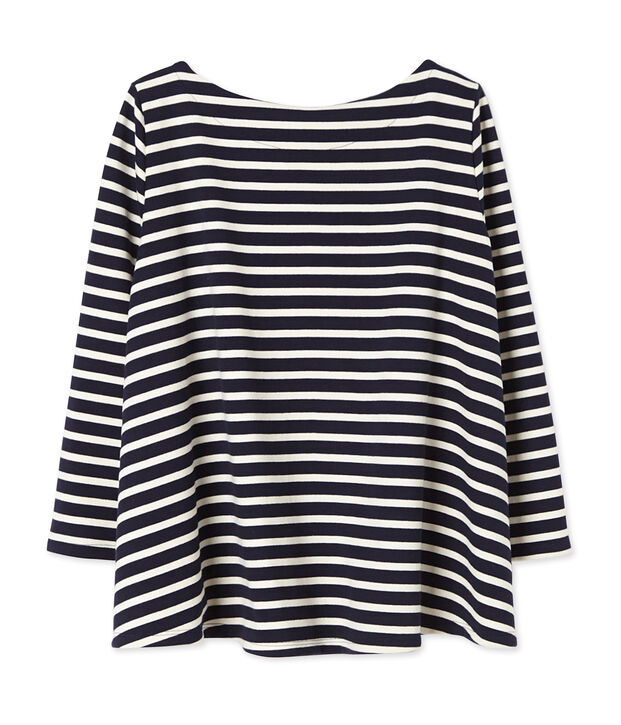 Top de mujer marinero en punto grueso azul/blanco