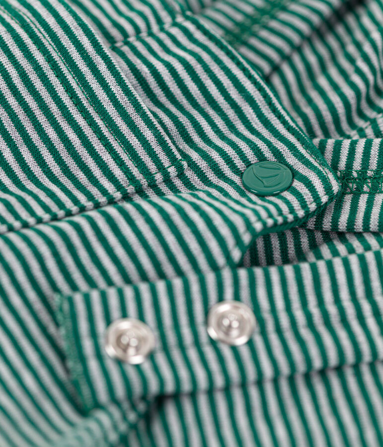 Peto largo de t&uacute;bico milrayas para beb&eacute; verde/gris