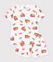 Pijama corto infantil de algod&oacute;n con estampado de bombero blanco/multicolor