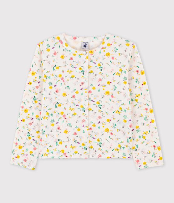Cárdigan de algodón de niña blanco MARSHMALLOW/blanco MULTICO