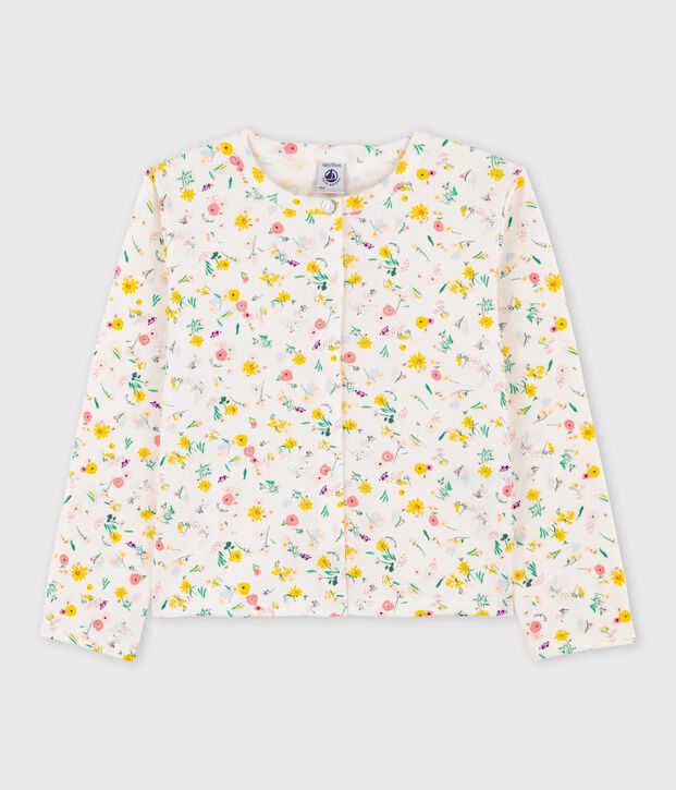 C&aacute;rdigan de algod&oacute;n de ni&ntilde;a blanco/multicolor