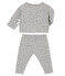 Conjunto para bebé niña en túbico Jacquard gris SUBWAY/blanco MULTICO