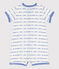Mono corto jacquard de algodón para bebé blanco MARSHMALLOW/azul PERSE