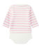 Body marinero de manga larga para bebé blanco MARSHMALLOW/rosa BABYLONE