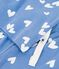 Pijama infantil de algod&oacute;n con pernera ancha y corazones azul/blanco