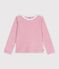 Marinera infantil de algod&oacute;n rosa/blanco