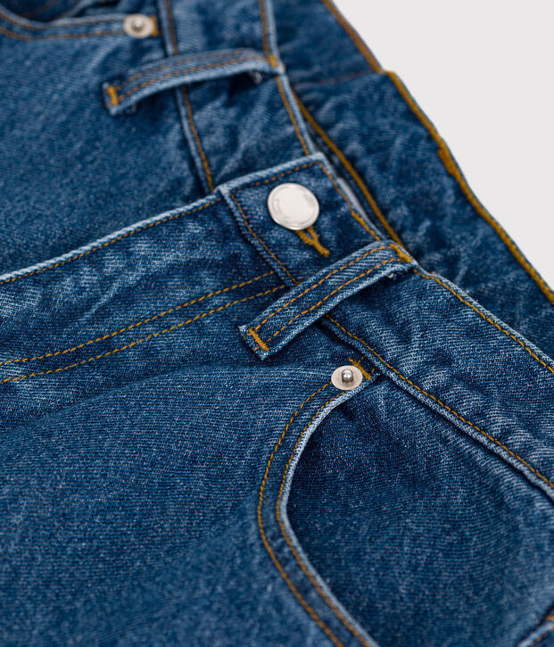 Pantal&oacute;n denim recto para mujer azul