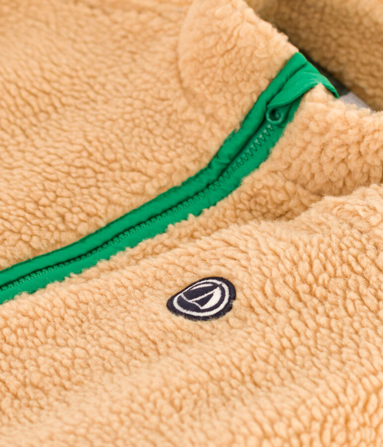 Chaqueta infantil de sherpa beige