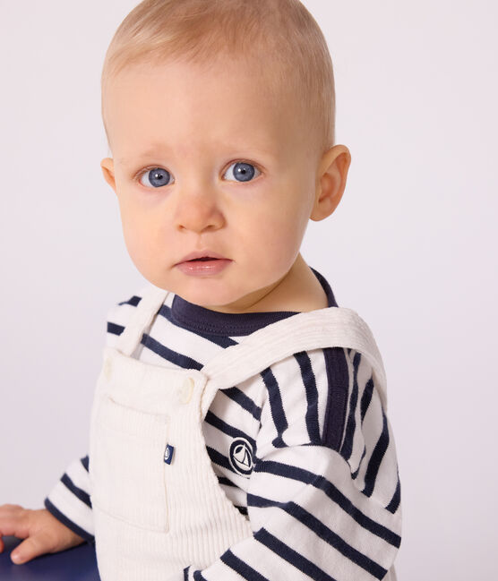 Peto liso de pana para bebé crudo MILK