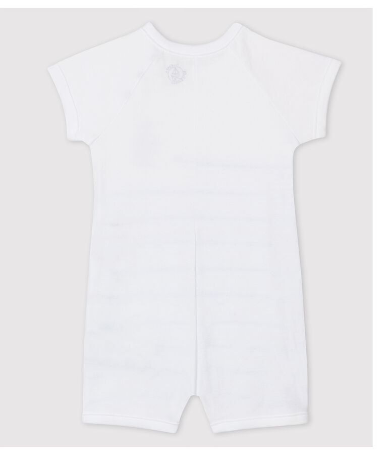 Mono corto de algod&oacute;n org&aacute;nico de beb&eacute;. blanco