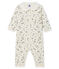 Pijama sin pies de punto para bebé niña blanco MARSHMALLOW/ MULTICO CN