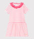 Vestido de rayas con collarín para bebé niña