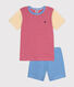 Pijama corto infantil a rayas de algodón