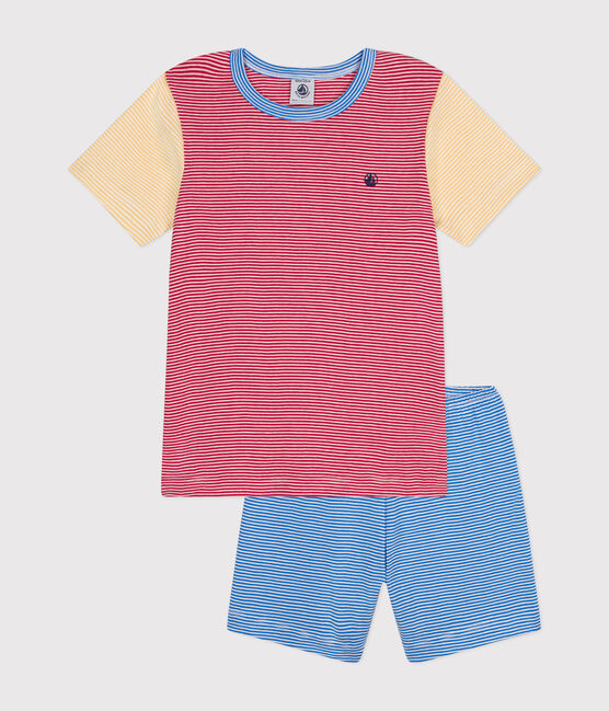 Pijama corto infantil a rayas de algodón CORRIDA/ MULTICO