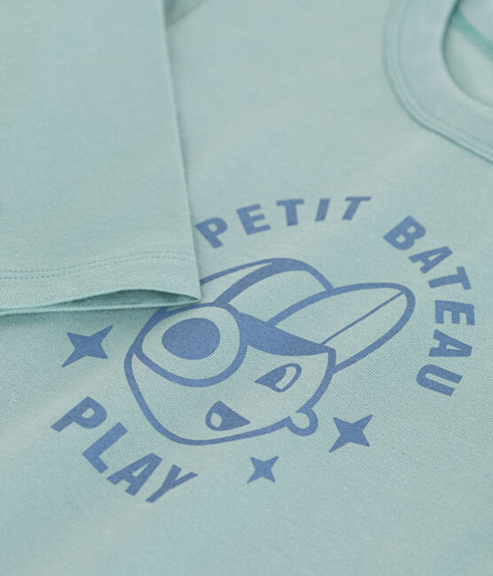 Camiseta de manga larga de punto fino para niño verde PAUL
