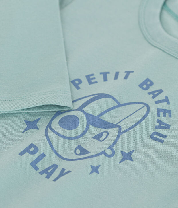 Camiseta de manga larga de punto fino para ni&ntilde;o verde