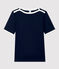 Camiseta de algodón de mujer azul SMOKING