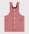 Vestido sin mangas de algod&oacute;n a rayas con insignia de coraz&oacute;n para beb&eacute; rosa/rosa