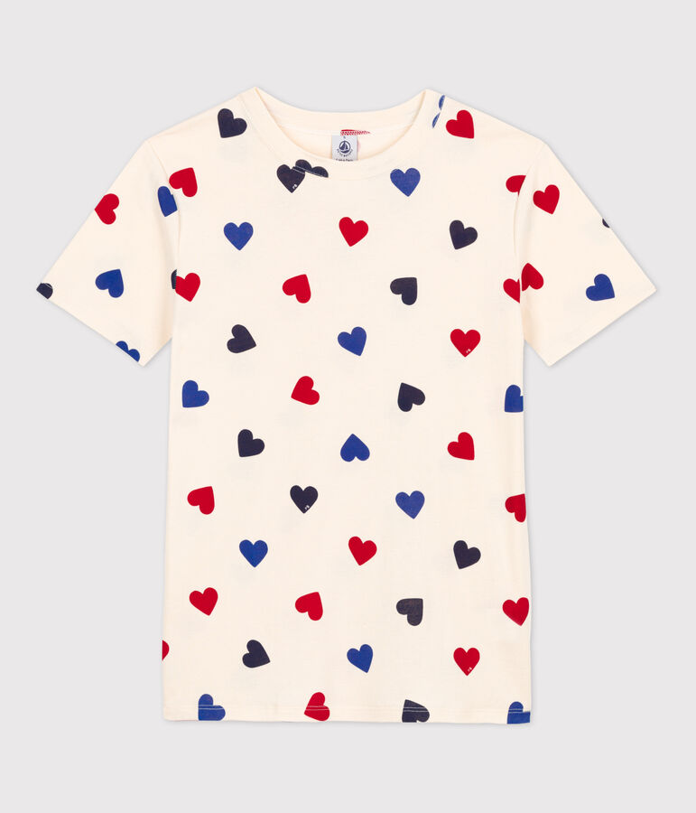 Camiseta L'ICONIQUE de algod&oacute;n con cuello redondo para mujer crudo/multicolor