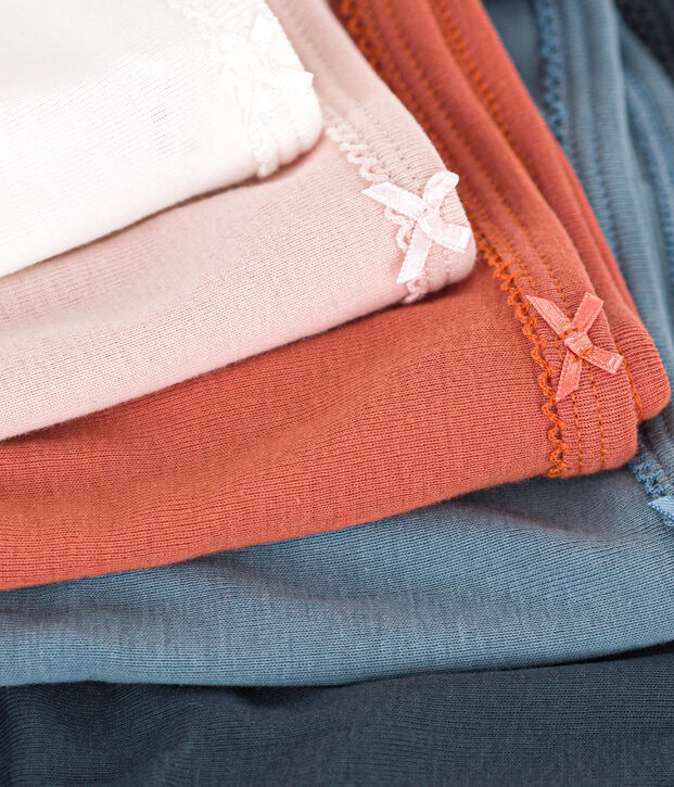 Juego de 5 braguitas de algod&oacute;n de mujer multicolor