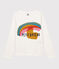 Camiseta de manga larga de algodón de niña blanco MARSHMALLOW