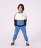 Sudadera infantil lisa colorblock de algod&oacute;n crudo/multicolor