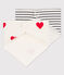 Juego de 2 bandanas-baberos para bebé con corazones de algodón variante 1