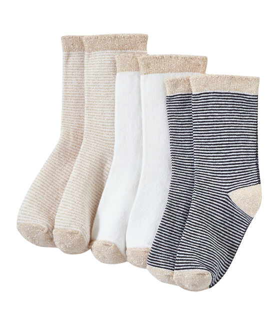 Lote de 3 pares de calcetines para niña blanco LOT
