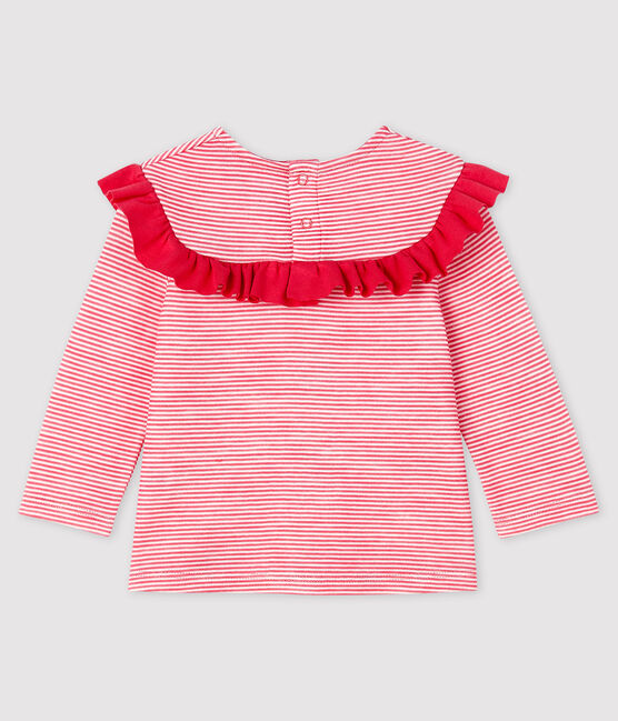 Blusa de manga larga para bebé niña rosa POPPY/blanco MARSHMALLOW