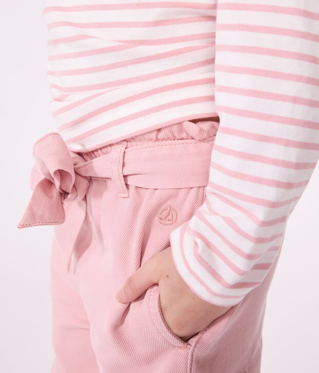 Pantal&oacute;n infantil de mezcla de algod&oacute;n y lyocell. rosa