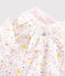 Vestido y leggings de flores en algodón biológico para bebé blanco MARSHMALLOW/blanco MULTICO