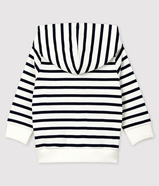 Sudadera con capucha de punto de bebé niño blanco MARSHMALLOW/azul SMOKING
