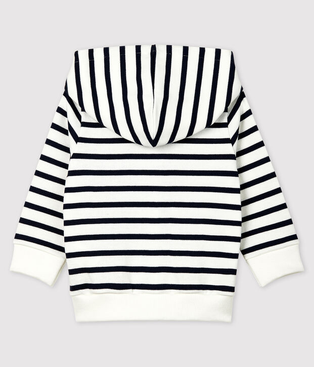 Sudadera con capucha de punto de beb&eacute; ni&ntilde;o blanco/azul