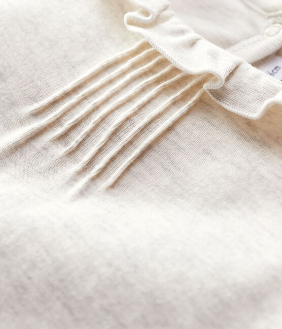 Camiseta de manga larga de algodón de niña beige MONTELIMAR CHINE