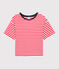 CAMISETA BOXY de algodón de mujer rojo PEPS/blanco MARSHMALLOW