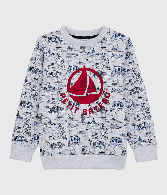 Sudadera de felpa de niño gris POUSSIERE/blanco MULTICO