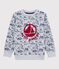 Sudadera de felpa de niño gris POUSSIERE/blanco MULTICO