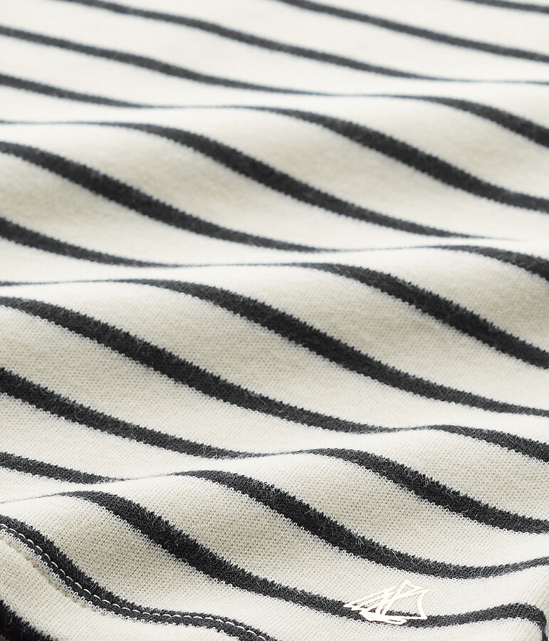 Sweat shirt fille ray&eacute; blanco/azul