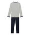 Pijama de terciopelo para niño azul SMOKING/beige COQUILLE