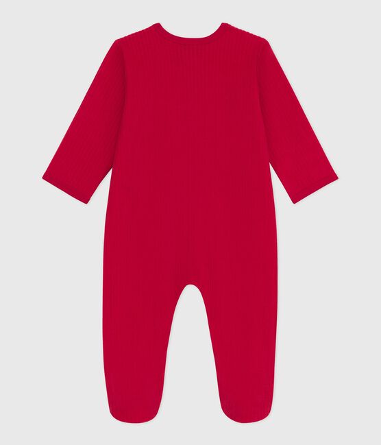 Pijama de terciopelo liso para bebé rojo TERKUIT