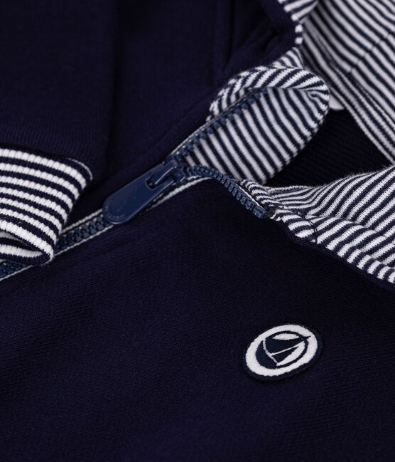 Sudadera de algodón con capucha y detalle de rayas para bebé azul SOIR
