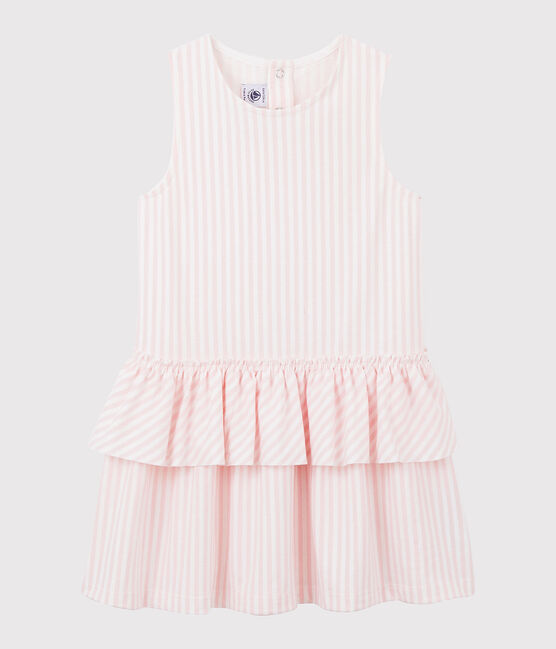 Vestido sin mangas de punto de niña rosa MINOIS/blanco MARSHMALLOW