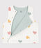 Chaleco reversible de algodón con corazones para bebé blanco MARSHMALLOW/blanco MULTICO