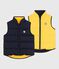 Plumífero infantil sin mangas bicolor reversible azul SMOKING/amarillo JAUNE