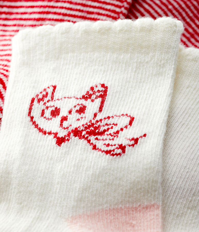 Lote de 2 pares de calcetines con estampado de beb&eacute; ni&ntilde;a multicolor