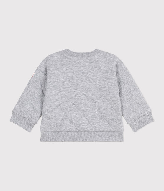 Cárdigan de algodón grueso liso para bebé gris FUMEE CHINE