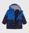 Parka infantil midi lisa colorblock azul/multicolor